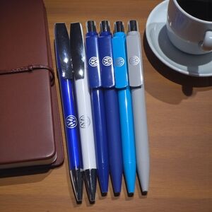 Lot 7 Volkswagen VW Dealer Pens UMA Brand On Top SI Gum / Chill Transparent Blue